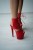 Czerwone matowe buty do exotic pole dance Fame