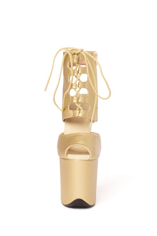 Złote buty do exotic pole dance 20 cm