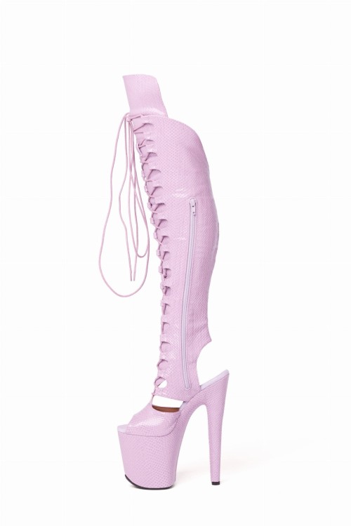 Fioletowe buty do exotic pole dance skóra węża Fate