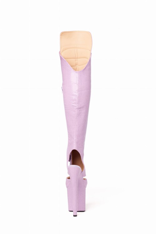 Fioletowe buty do exotic pole dance skóra węża Fate